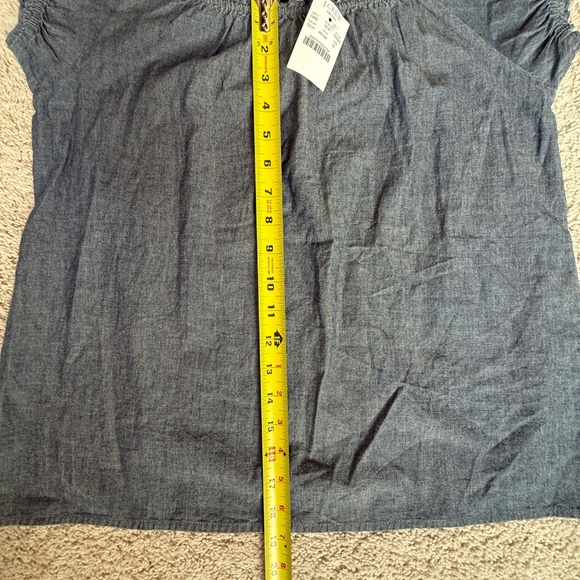 J. Crew Factory Chambray Cap Sleeve Top Size M NWT - Picture 7 of 10